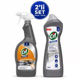 Cif Yağ Çözücü Sprey 750 Ml + Cif Krem Temizleyici 750 Ml 2’Li Temizlik Seti