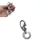 Çift Anahtar Halkalı Kemer Köprüsü vb. Takılabilen Kancalı Metal Füme Açacak Anahtarlık (1 ADET) PRS-12-1119