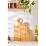Çift Bambu Kesme Tahtası Seti 33/39 Cm, Dayanıklı ve Şık Mutfak Gereci - Ahşap - Ceviz - Seçenek 1