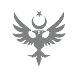 Çift Başlıklı Kartal Ve Ay Yıldız Sticker 17X17 Cm Gri