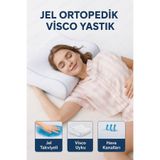 Çift Boyun Destekli Ortopedik Visco Jel Yastık Terletmeyen Soğutucu Jel Boyun Destekli Uyku Yastığı FS-VSCYSTK-001