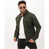 Çift Cep Fermuarlı Asit Mavi Hakim Yaka Erkek Casual Kot Ceket - 2XL