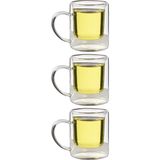 Çift Cidarlı Borosilikat Cam - Kahve - Bitki Çayı Kupası 200 Ml x 3 Adet 1837