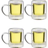 Çift Cidarlı Borosilikat Cam - Kahve - Bitki Çayı Kupası 200 Ml x 4 adet 1837