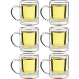 Çift Cidarlı Borosilikat Cam - Kahve - Bitki Çayı Kupası 200 ml x 6 adet -1837