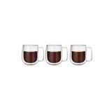 Çift Cidarlı Borosilikat Cam Kahve Kupası, 300 ml, 3 Adet - 2769