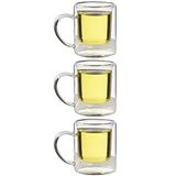 Çift Cidarlı Borosilikat Cam Nescafe,latte,filtre Kahve, Bitki Çayı Kupası 200 Ml 3 Adet-1837 Krem