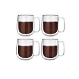 Çift Cidarlı Borosilikat Cam Nescafe,latte,filtre Kahve,süt,bitki Çayı Kupası 300 Ml 4 Adet 2769