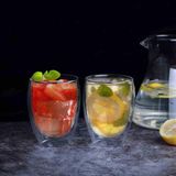 Çift Cidarlı Iki Katmanlı Çift Camlı Bardak, Kupa - Cappucino Kahve Bardağı - Borosilikat Cam - Yalıtımlı, 350 ml - Option-1
