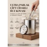 Çift Cidarlı Isı Yalıtımlı Buz Kovası Termosu 1.3 L - Premium 304 Paslanmaz Çelik Süzgeçli ve Maşalı Profesyonel Bar ve Ev Tipi Endüstriyel Kumlama Lüks Buzluk 723395