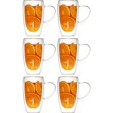 Çift Cidarlı Kahve - Latte - Meşrubat Cam Kupa Seti 400 Ml x 6 Adet 2039