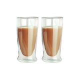 Çift Cidarlı Uzun Cam Kokteyl -meşrubat-latte Bardağı 350 Ml 2 Adet 2323 Beyaz