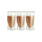 Çift Cidarlı Uzun Cam Kokteyl -meşrubat-latte Bardağı 350 Ml 3 Adet 2323 Beyaz