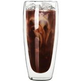 Çift Cidarlı Uzun Meşrubat, Kokteyl, Latte, Su Bardağı, 320 Ml, Cam Bardak, 1 Adet - 12324 - Çok Renkli