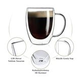 Çift Duvarlı Cam Kahve Fincanı 250ML (2’li Set) – Dayanıklı, Mikrodalga ve Bulaşık Makinesi Uyumlu, & Soğuk Içecekler Için - 0 - Siyah - Option-1