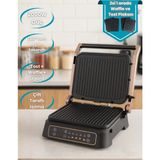 Çift Fonksiyonlı Tost ve Waffle Makinesi, Pratik Kullanım - Ahşap - Ceviz