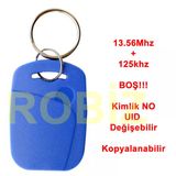 Çift Frekans 125Khz 13.56Mhz Rfid Anahtarlık Uıd Değişebilir Kopyalanabilir Apartman Site Ofis Kapı Geçiş Personel Takip Turnike Otopark Asansör Göstergeç