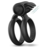Çift Halkalı Klitoris Uyarıcılı Titreşimli Penis Halkası - S245