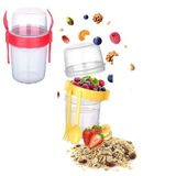 Çift Hazneli Portatif Müsli Kabı (500ml): Kaşıklı, Sağlıklı Ara Öğünler İçin