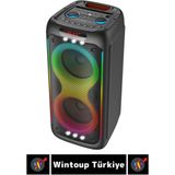 Çift Hoparlör Dj Bass Aux USB Sf Kart Giriş Radyo Destek Karaoke Mikrofon Bluetooth Hoparlör - 1