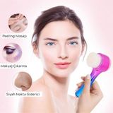 Çift Işlevli Renkli Cilt Yüz Temizleme Fırçası Peeling Masaj Etkili Gözenek Temizleyici Alet - Çok Renkli