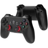 Çift Josystick 2.4g Kablosuz Oyun Kolu Pc Uyumlu Pilli Joystick Gamepad USB Dongle Bağlantı Kaymaz Tasarım 0019 Siyah (0019 - Çiftli Siyah)