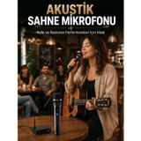 Çift Kablosuz El Mikrofonu Net Ses Kalitesi Dijital Gösterge
