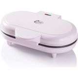 Çift Kalp Waffle Makinesi, 1000W, Yapışmaz Kaplama, Pembe Renk, Tatlı Anlar Için