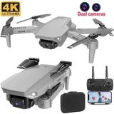 Çift Kameralı Drone Katlanabilir Quadcopter Wifi App Uzaktan Kumanda Kontrollü LED Işıklı Model - Çok Renkli