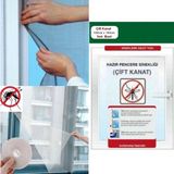 Cıft Kanat Sineklik Sinek Tulu Bocek Tutucu 100X150cm 5Mt Cift Tarafli Bant Pencere Sineklik