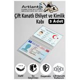 Çift Kanatlı Ehliyet Ve Kimlik Kabı 3 Adet Şeffaf İnce Kredi Kartı Kabı Ehliyet Kimlik Kılıfı Koruyucu Kılıf Şeffaf