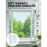 Çift Kanatlı Pencere Filesi Cırt Bantlı Sineklik Kolay Takılır - Renkli