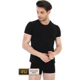 Çift Kaplan Erkek Elastanlı Siyah T-Shirt 0954 6'lı Ekonomik Paket - XL