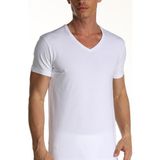 Çift Kaplan Erkek Elastanlı V Yaka Beyaz T-Shirt 0956 6'lı Paket - M