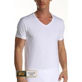 Çift Kaplan Erkek Elastanlı V Yaka Beyaz T-Shirt 0956 6'lı Paket
