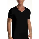 Çift Kaplan Erkek Elastanlı V Yaka Siyah T-Shirt 0956 6'lı Paket - M
