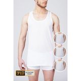 Çift Kaplan Erkek Ince Süprem Beyaz Atlet 700 3'Lü Paket - XL