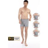 Çift Kaplan Erkek Penye Gri Boxer 805 3'lü Ekonomik Paket - 3XL - Füme
