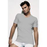 Çift Kaplan Erkek Ribana Bisiklet Yaka Gri Melanj T-Shirt 841 - 2XL
