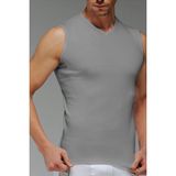 Çift Kaplan Erkek Ribana V Yaka Kolsuz Gri Melanj Atlet 0921 3'Lü Paket - XL