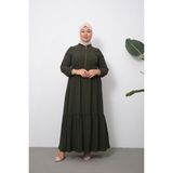 Çift Kat Büzgülü Mevlana Ferace - 2 - 00410 Haki