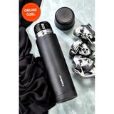 Çift Kat Paslanmaz Çelik 750 Ml Termos Siyah( Çay Kahve Piknik Kamp Outdoor Ofis Otel Kafe Okul)