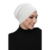 Çift Katlı Astarlı Krem Hazır Türban Tesettür Dış Ve Havuz Bonesi