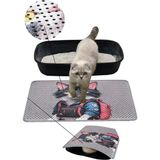 Çift Katlı Sıvı Geçirmez Bej Pati Kedi Tuvaleti Paspası 40X60CM - Seçenek 1