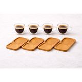 Çift Katmanlı 4'lü Espresso Cam Bardak Seti 80 ml & Tabak – 4’lü Set | Borosilikat Cam, Isı Yalıtımı, Bulaşık Makinesi Uyumlu, Türk Kahvesi Ristretto Macchiato İçin