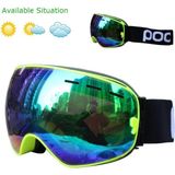 Çift Katmanlı Anti-Sis Özellikli Uv Snowboard Kayak Gözlüğü - Standart - Yeşil