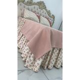 Çift Kişilik 160X200 cm Yatağa Uygun Fırfırlı Etekli Lastikli Çarşaf, 2 Adet Fırfırlı Yastık Kılıfı ve Pike
