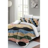 Çift Kişilik 3 D Pamuk Saten Row Colors Nevresim Takımı - Foster - 220 x 220 cm