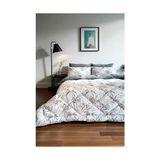 Çift Kişilik 4 Yastık Kılıflı Lastikli Çarşaflı Çift Taraflı Desenli Uyku Seti- Gri - 001-Renkli - 100 x 100 cm