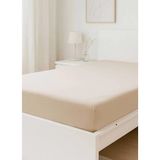 Çift Kişilik Düz Penye %100 Pamuklu Lastikli Çarşaf 160X200 Newsheet Bej - 160 X 200